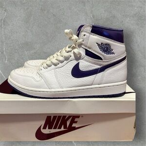 Nike Air Jordan 1 Retro Dunk High Womens 12 Mens 10.5 Court Purple White Sneaker